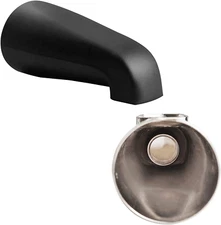 SENTO Black Universal Heavy Durable Metal Bathroom Tub Spout without Diverter, H