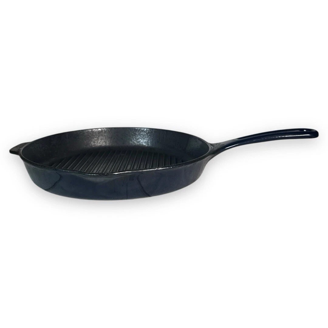 AGA Cast Iron Frying Pan Griddle Dark Blue 28cm Diameter Pouring Spout 907308