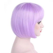 OneDor 10" Short Straight Hair Flapper Cosplay Costume Bob Wig (TF2403A- LT PRP)