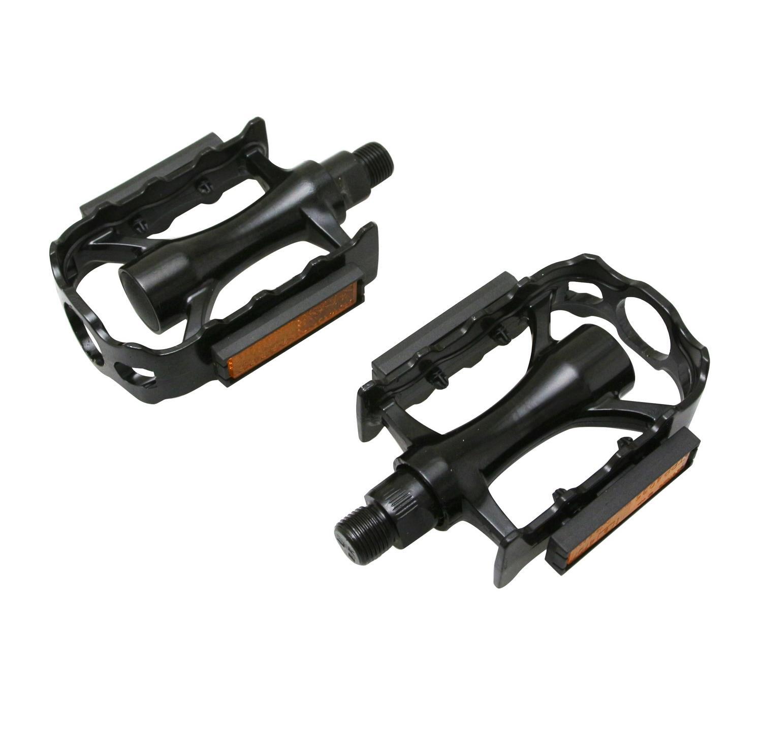Pédales vélo route alu Newton 500 noires 105x79mm pour cyclisme sur route et cyclotourisme