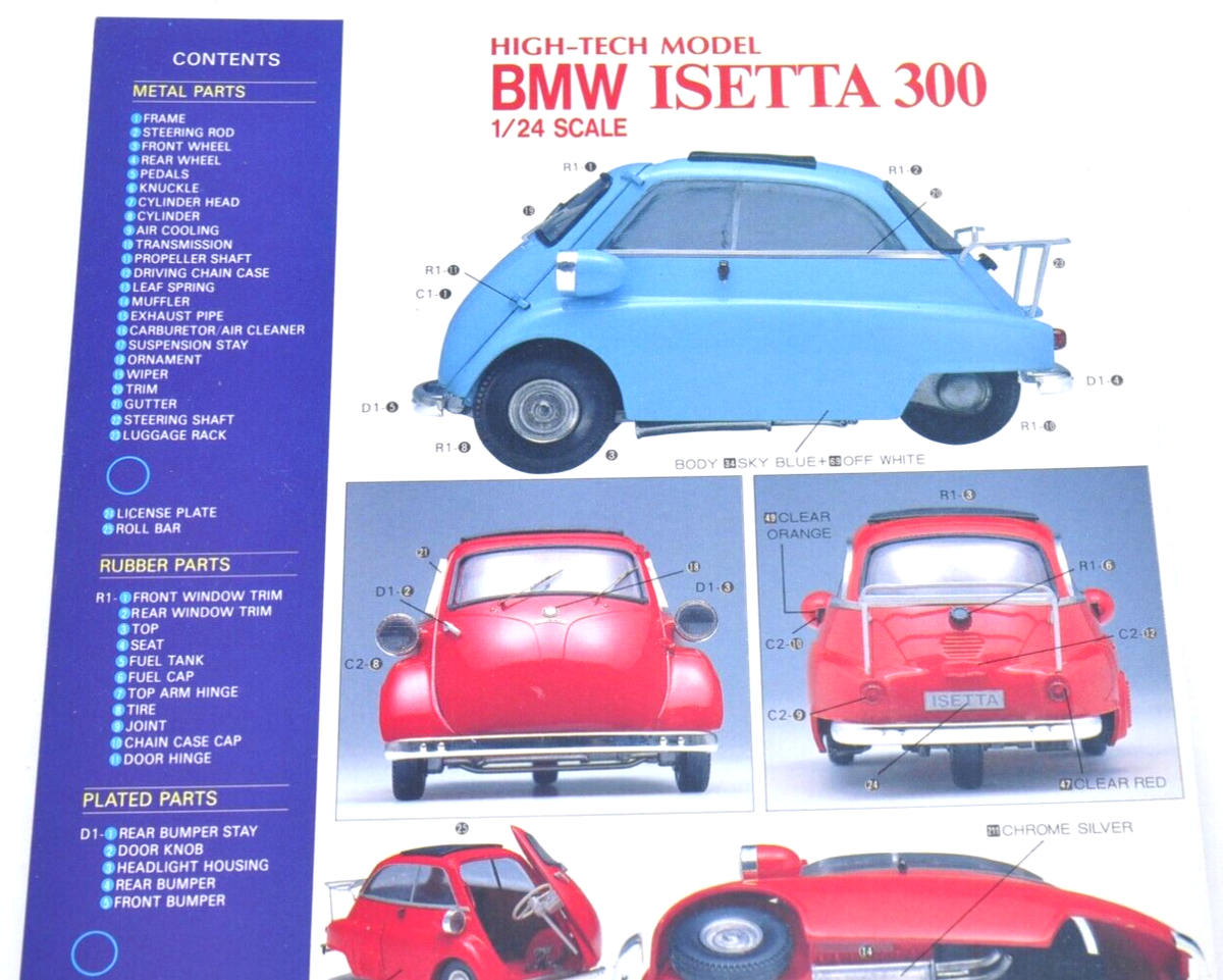 BMW ISETTA 300 1/24 グンゼ　ハイテックモデル BMW ISETTA 300 1/24 GUNZE Model car build [Full version