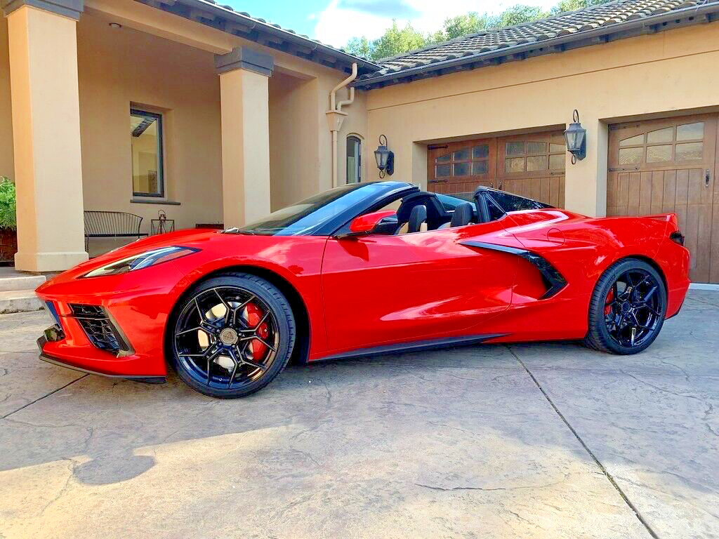 BDF25 GLOSS BLACK WHEELS RIMS 19X8.5 20X11 FOR CORVETTE C8