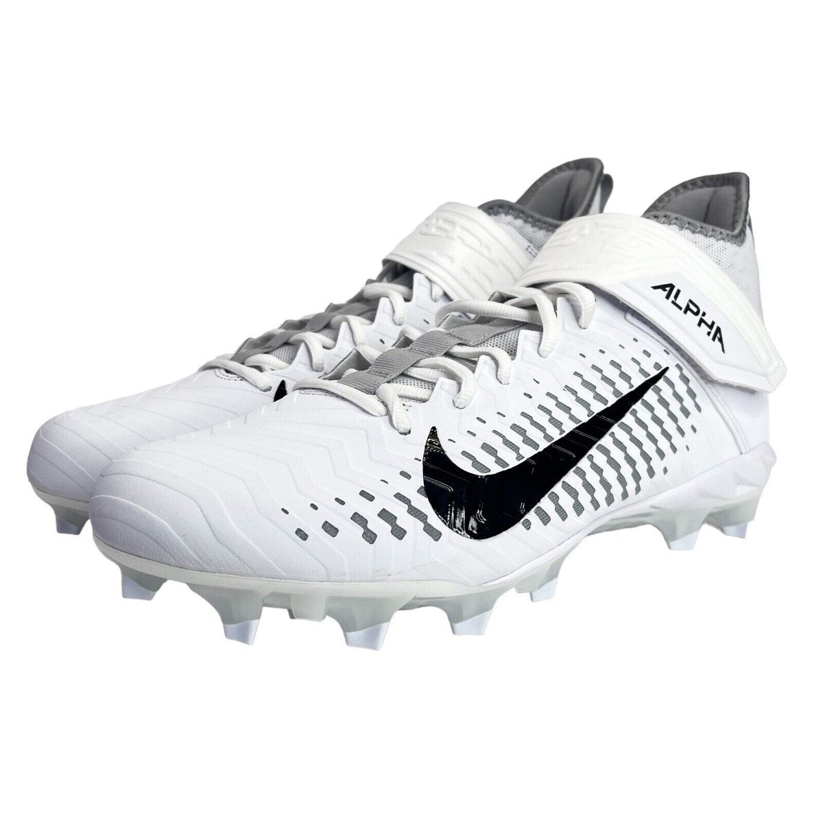 NIKE ALPHA MENACE PRO 2 MID FOOTBALL CLEATS MENS SIZE 13.5 WHITE AQ3209-100 Nike Alpha Menace Pro 2 White Football Cleats | Mercari main image 4