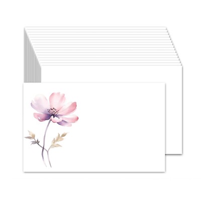 50 Cute Index 4''x 6'' Cards, Card stock, Floral Blank Note cards - Simple Flower