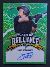 JULIO RODRIGUEZ 2020 Leaf Brilliance Green Sparkle Auto #/25 Mariners JRod Rc 🔥