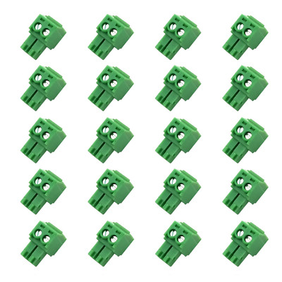 20PCS 2 Pin 3.5Mm Pitch PCB Green Male Pluggable Terminal Block Connector with S
