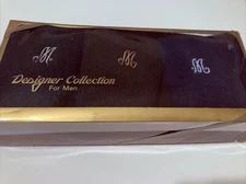 MENS VINTAGE Monogram Thick Soft Fuzzy Dress Socks Sz 10-13,SEARS &ROEBUCK RARE