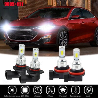 For Chevrolet Malibu 2019 2020 2021 6000K LED Headlight High Low Beam Combo 4pcs