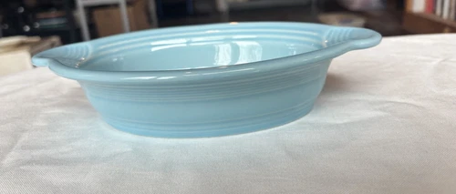 Homer Laughlin Post 86 Sky Blue Individual Handled Casserole Very Good Used Cond