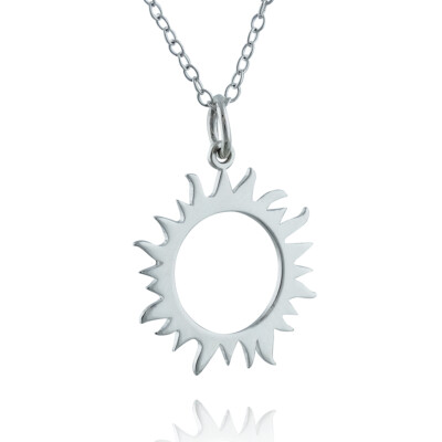 Sonnenfinsternis Sonne Halskette 925 Sterling Silber Eclipsed Mond Himmlisches Geschenk 