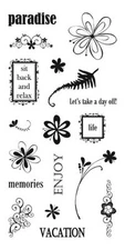 HEIDI GRACE Clear Stamps PARADISE RELAX ENJOY VACATION