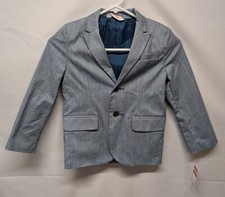 Cat Jack Boys Light Blue 2 Button Pin Stripe Suit Jacket Size 5 NWT