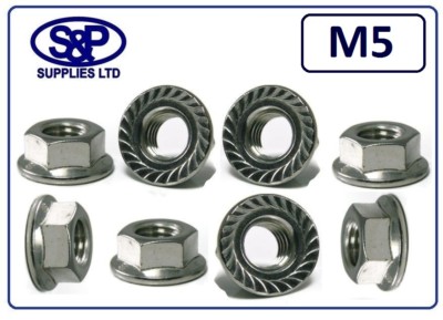 M5 (5mm - 5MM) ST/STAHL FLANSCHMUTTER GR304 A2 EDELSTAHL 5MM / 5mm / M5 ST/ST