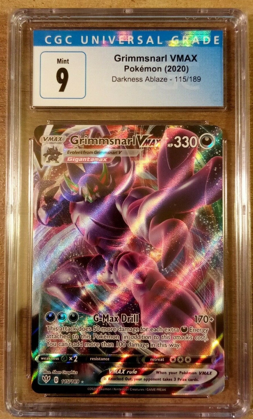 CGC 9 Mint Grimmsnarl VMAX Darkness Ablaze 115/189 Pokemon