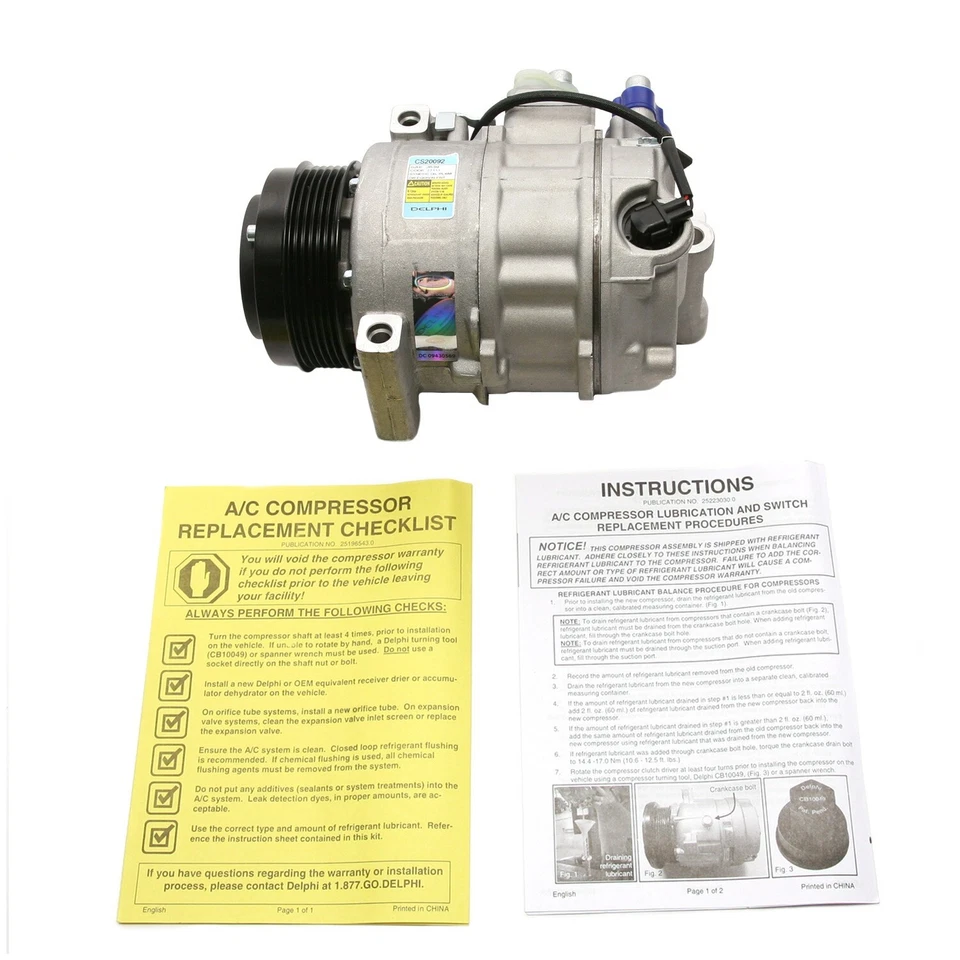 Compresor de aire acondicionado Delphi 2004 2005 para Mercedes-Benz S430 2003-2006 4,3 L V8 Foto 4 de 4