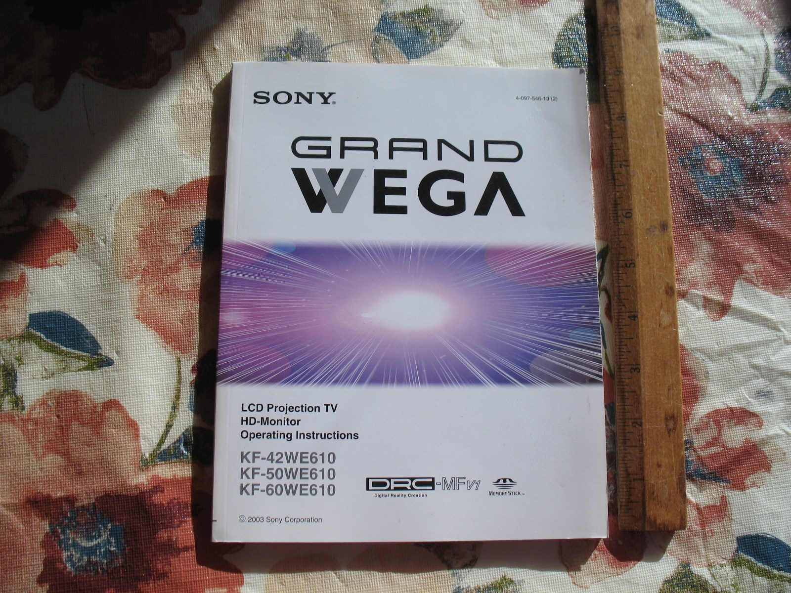 Sony Grand Wega LCD Projection TV HDMonitor Instruction Manual 4097