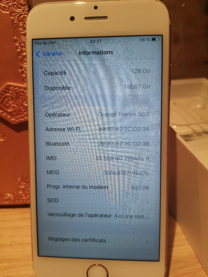 iPhone 6s Excellent état - 128 Go - Or/rose + Etui et verre trempé neufs - Photo 3/4