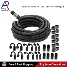 6AN 8AN 10AN 10FT 20FT CPE Braided Nylon Fuel Line Kit with Hose End Fittings