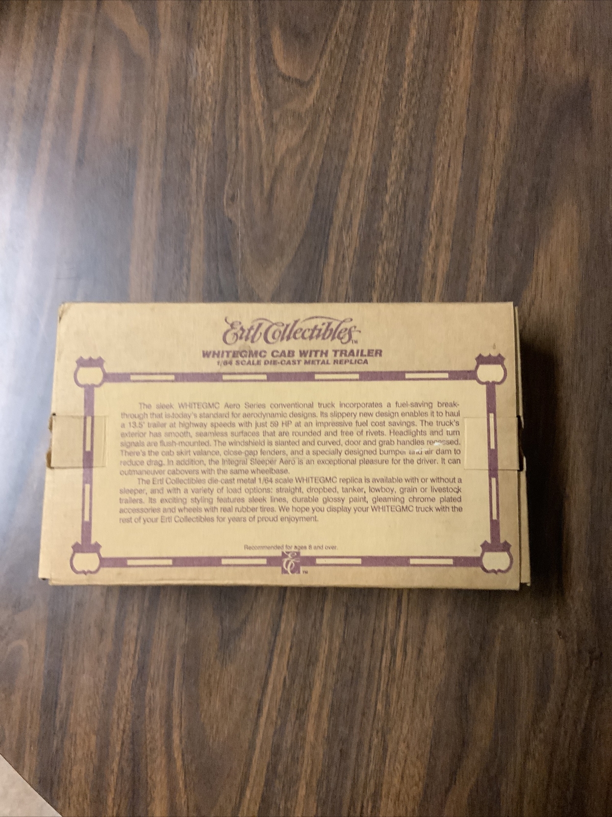 Ertl Collectible WhiteGMC Cab w/Trailer, 1/64 Scale DueCast T505 NEW