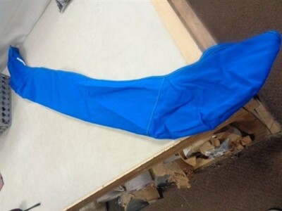 BIMINI BOOT BLUE CANVAS WITH WHITE ZIPPER 66'' X 7 3/4'' MARINE BOAT 
