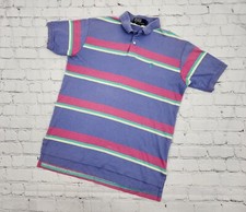 POLO Ralph Lauren Men  s Vintage Size L Polo Striped Single Stitch Made in USA