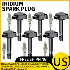 6X Ignition Coils + 6X Spark Plugs for Honda Acura Saturn Vue UF242 30520P8EA01