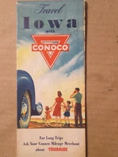 Conoco Road Map of Iowa 1948
