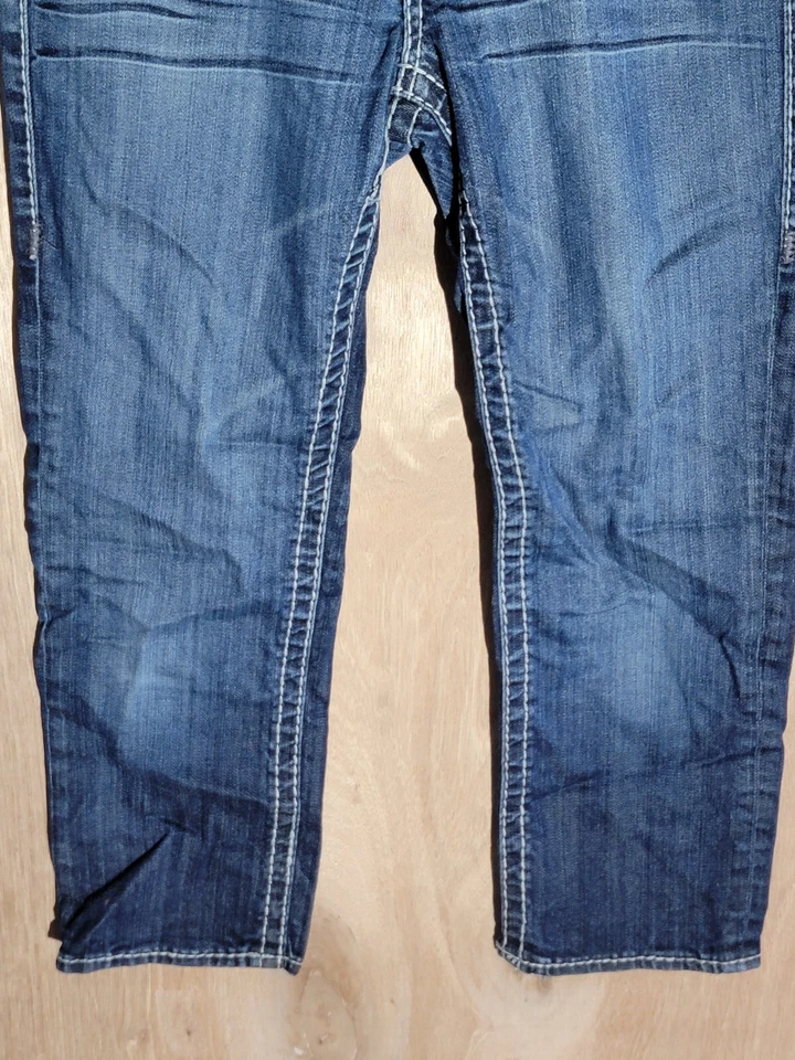 see thru soul capri jean women 27 (actual 28) straight low rise most wanted blue - Image 3 of 4