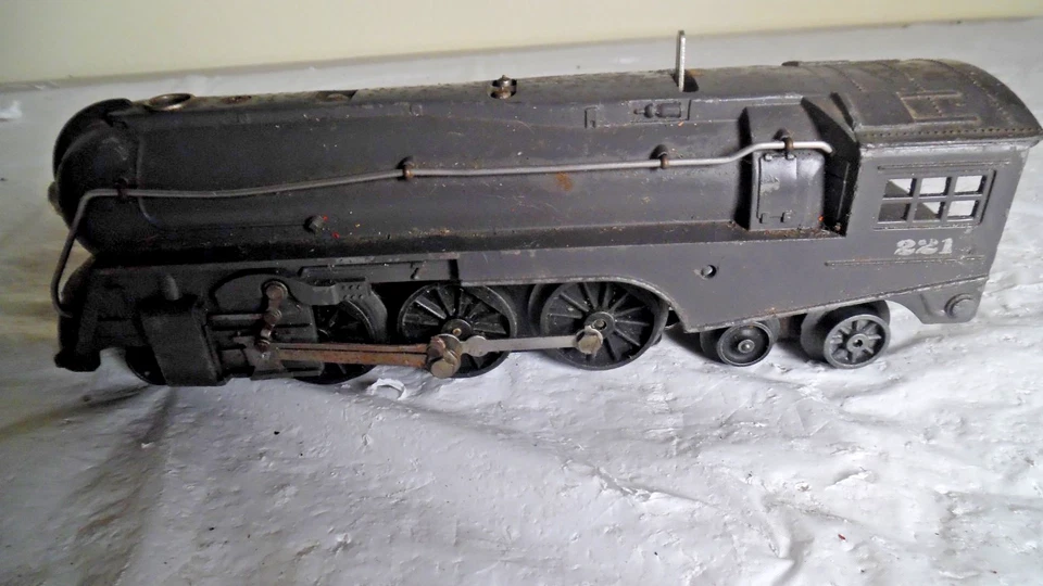 Литой под давлением довоенный паровой двигатель 0/027 Lionel 221 без тендера - б/у - Изображение 2 из 4