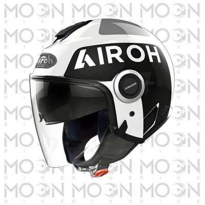 Jet Helmet Airoh Helios UP Glossy White Visor Sunshade ECE 22.05 Scooter