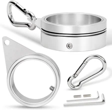 2" Large Flag Pole Rings, 2 Pcs Aluminum Alloy Spinning Flag Pole Ring Clips Swi