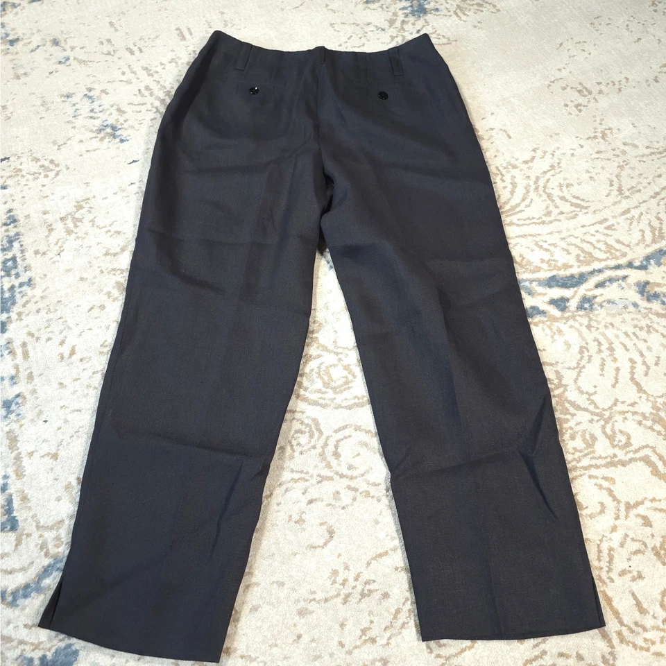 Pantalones clásicos negros vintage Talbots 100 % lino irlandés para mujer talla 10 carrera Foto 2 de 4