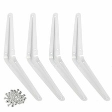 4x White Metal 6" X 8" Wall Corner Angle Shelving Shelf Brackets 4 Pcs 6x8 inch