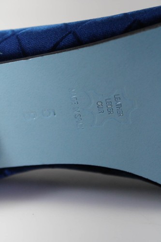 Zapato plano Nicky Hilton X suela francesa para mujer punta redonda borla gamuza azul talla 5 - Imagen 5 de 5