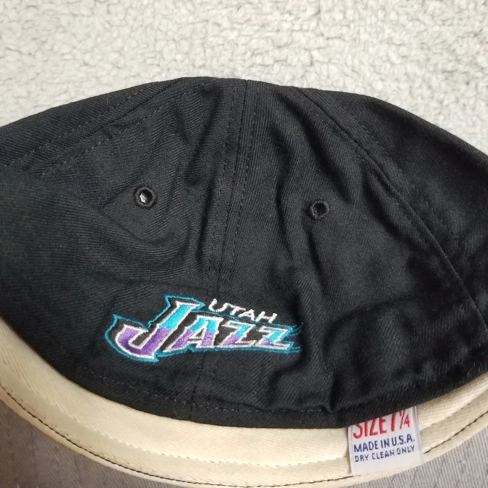 Vintage Utah Jazz Hat Cap Fitted Mens 7 1/4 Black NBA Basketball Jazz 90s - Image 3 of 4