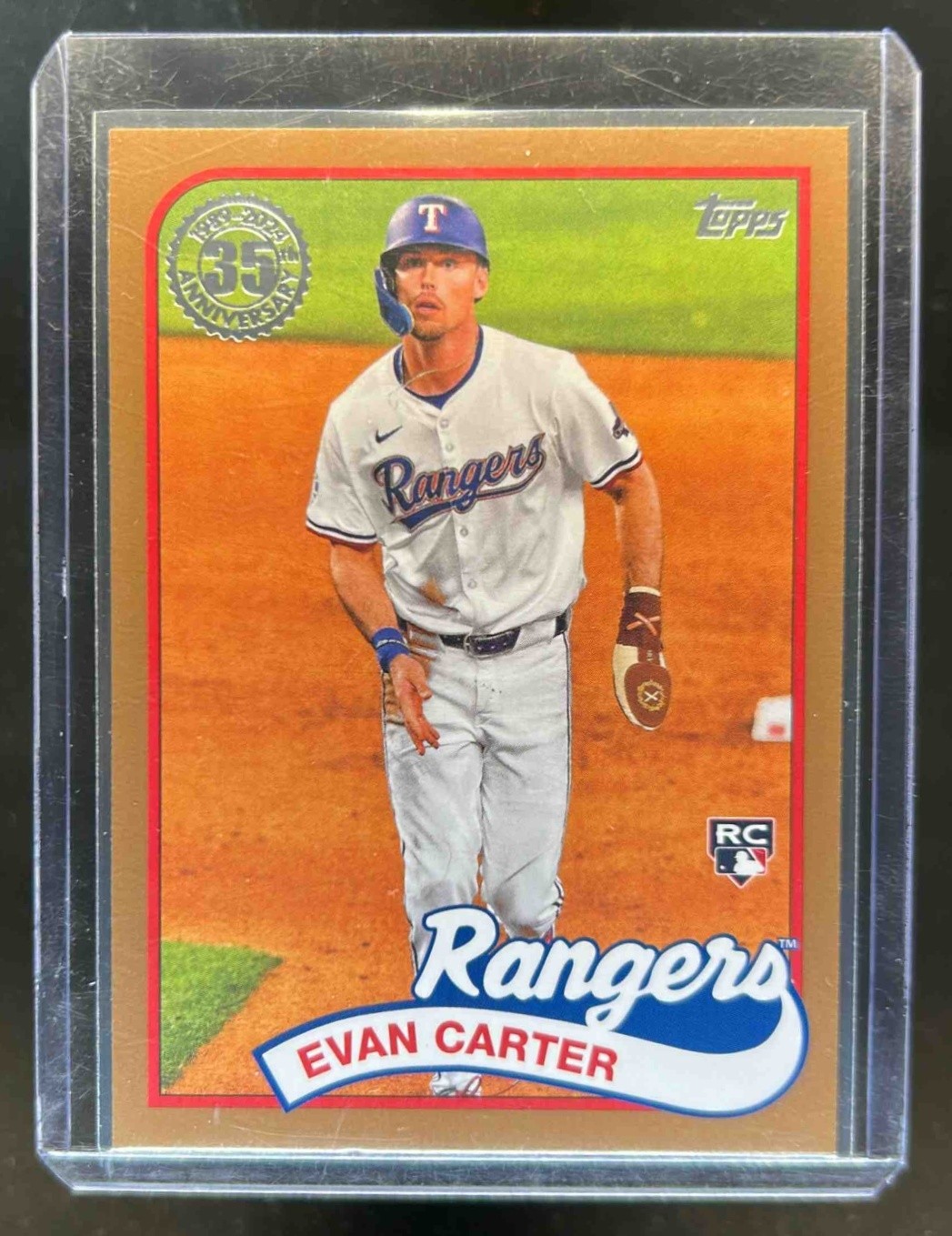 2024 Topps Update Evan Carter 1989 RC Gold Rookie #/75 Rangers