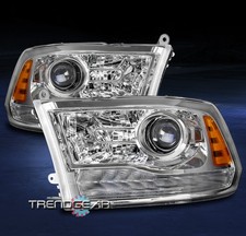 For 13-18 Ram 1500 2500 3500 Projector Headlights Headlamp Lamp Chrome Lhrh Set