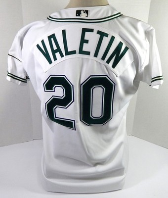 Tampa Bay Rays Valetin #20 Spielgebrauchtes Weißes Trikot 44 DP39521