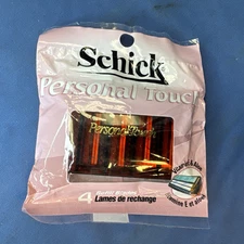 Schick Personal Touch Razor 4 Refill Blades New Unopened Package Vitamin E Aloe