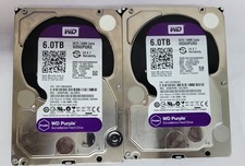 Lot of 2 Western Digital Purple 6 TB 3.5" SATA Hard Drive WD60PURX