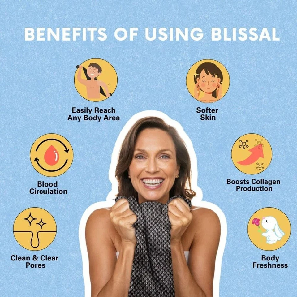 Blissal - Blissal антибактериальное отшелушивающее полотенце для душа, блаженная ванна для приветствия новый - Изображение 3 из 4