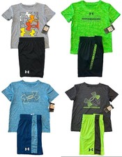 NWT UNDER ARMOUR BOY'S 2 pc SET DRI-FIT SHORT SLEEVE SHORTS 7 LARGE