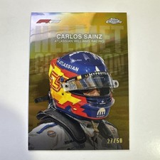2025 TOPPS CHROME F1 #7 CARLOS SAINZ GOLD REFRACTOR HELMET COLLECTION SP /50