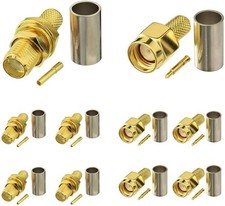 SMA crimp connectors kit male female solder connector rg coax cable 10 pack