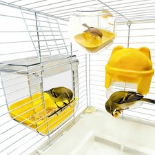 Bird Bath for Cage Bird Shower Bath Parrot Cage Feeder Cage with Parrot Water...