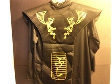 Halloween Costume Ninja Black Dragon Boy's Size L Black Tabard  Shoulder Armor