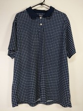 Goodfellow XXL Navy Geometric Pattern Standard Fit Short Sleeve Polo Shirt NWT
