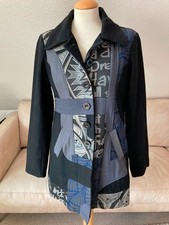 DESIGUAL stylishe Blazer Jacke Gr 40 Schwarz gemustert XL Knöpfe Wolle Top Tipp!
