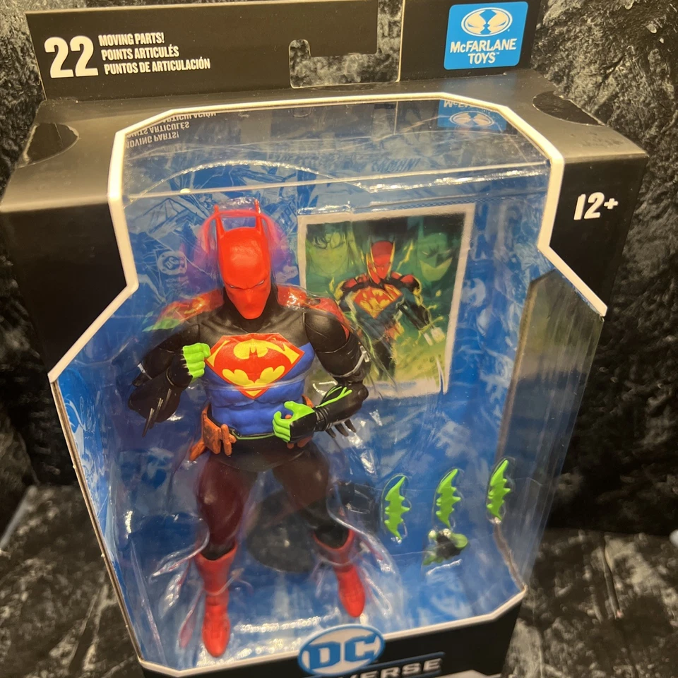 DC Multiverse 蝙蝠侠/超人融合 7 英寸比例可动人偶 — 第 2/4 张图片