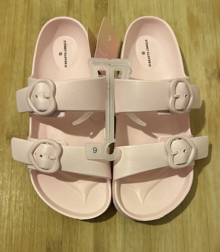 Stoney Clover Lane x Target SCL Pink Heart Buckle Slides Sandals Size 6 New